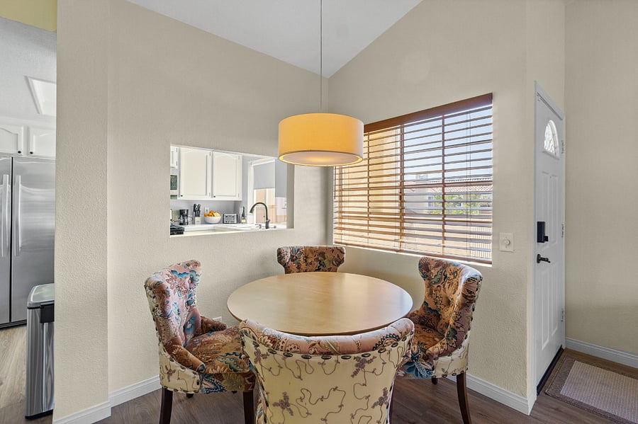 Inviting dining area.