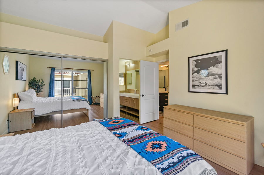 Large master bedroom closet mirrors.