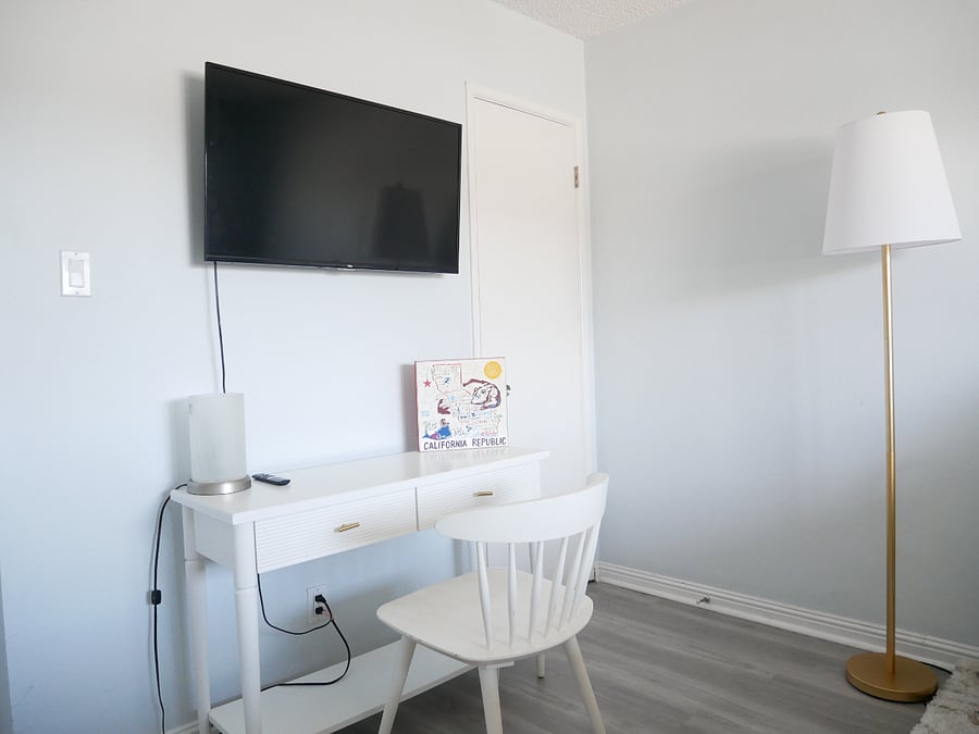 Bedroom with desk & chair