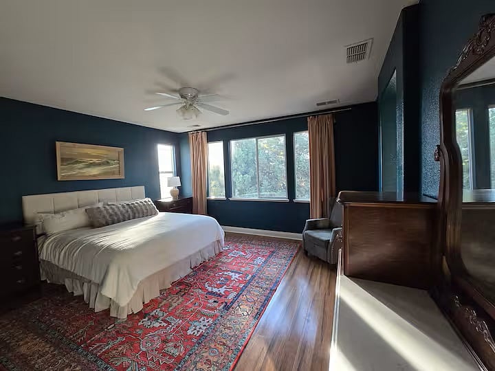 Primary bedroom (upstairs) with king bed