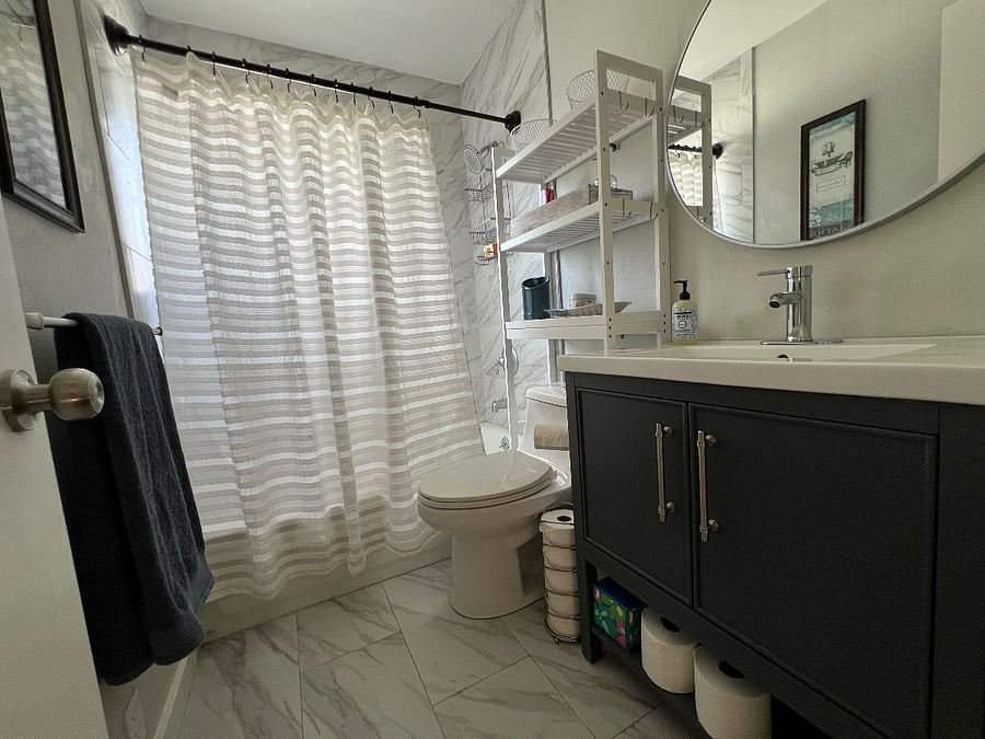 Newly Updated Bathroom, with Tub and Rain Shower Head