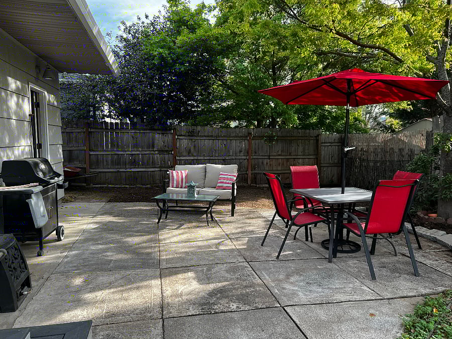 Backyard Patio with Seating and Weber Gas BBQ