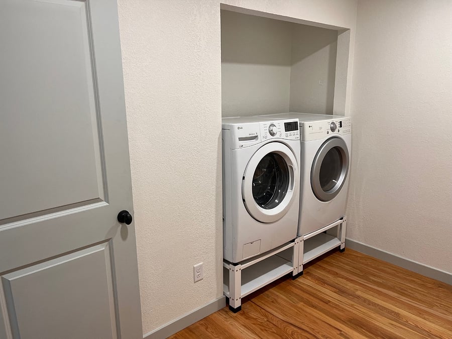 This is the 'bonus room' Washer and dryer are here but can be used as a large walk in closet, office, etc.