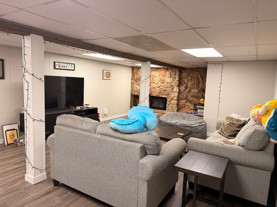 Secondary shared downstairs living room/game area