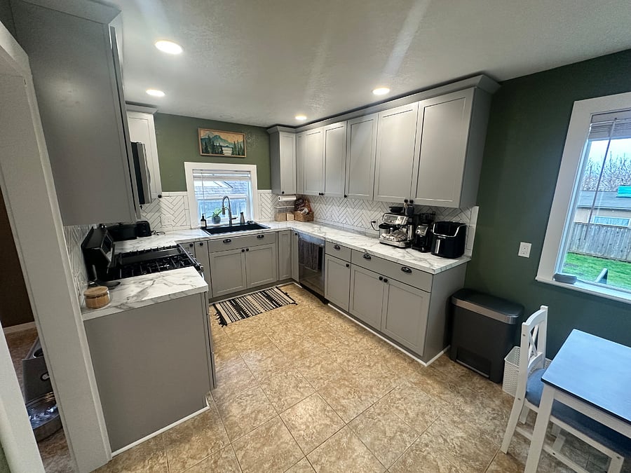 Shared full kitchen with tenant specific cabinet storage