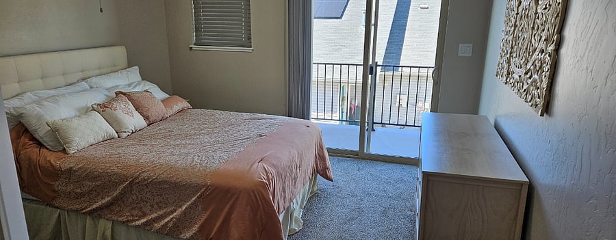 Enjoy direct access to the balcony from each bedroom upstairs.