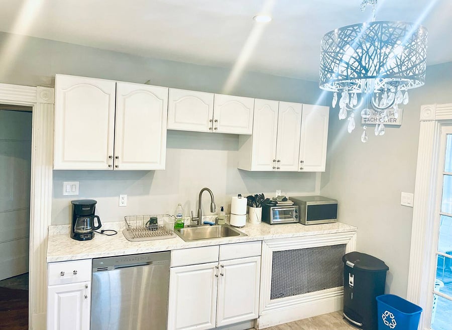 Kitchen cabinetry, kitchen appliances with Samsung stainless steel dishwasher