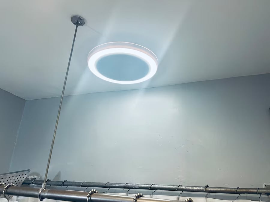 Bluetooth Exhaust fan within the bathroom with night light that connects with your phone to stream music while you shower.