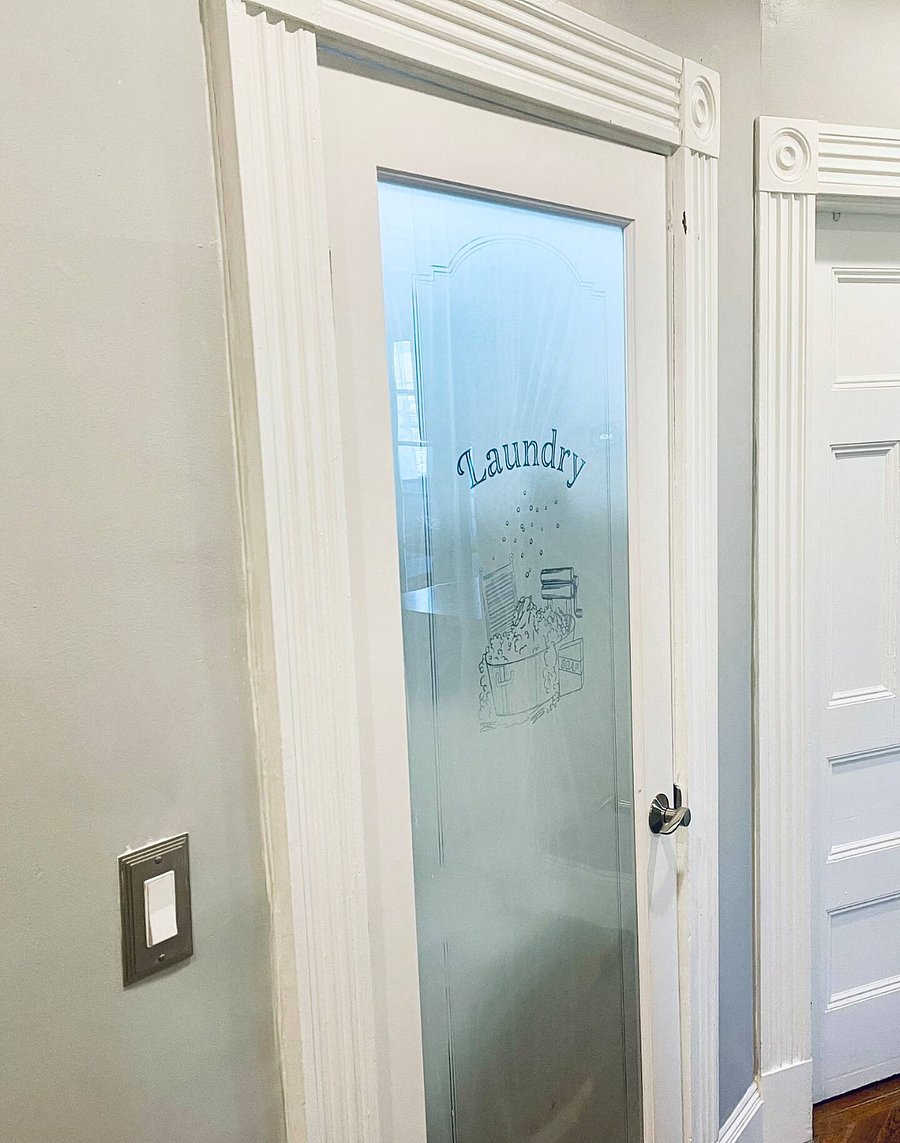 Glass frosted Laundry room door