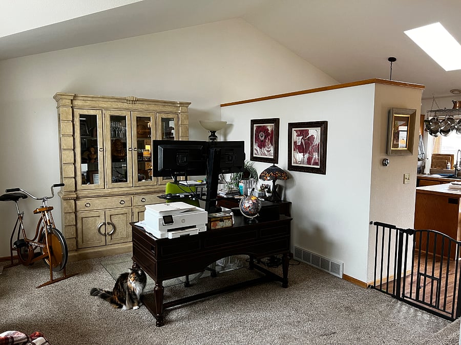 My work at home space as you enter front door