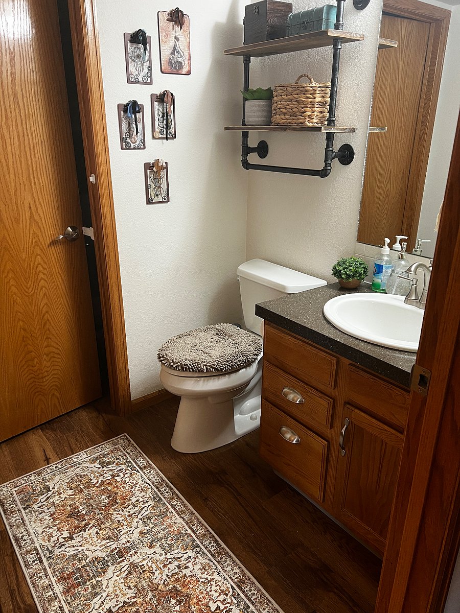 1/2 bath on main floor in Laundry room.