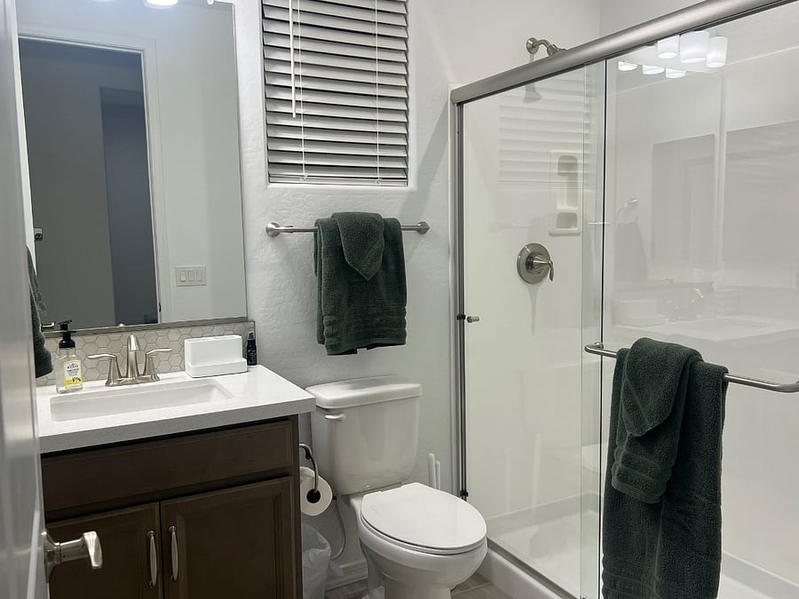 Front bathroom with walk-in shower