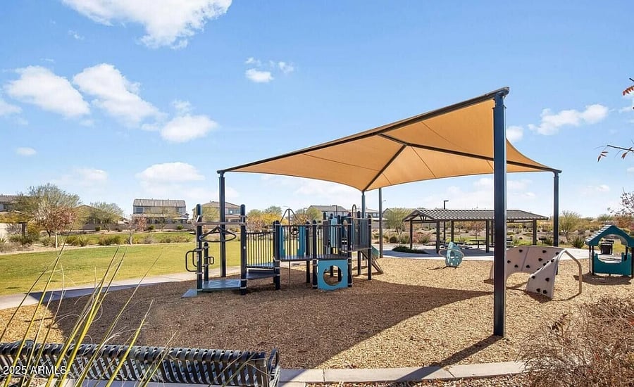 One of several covered playground areas