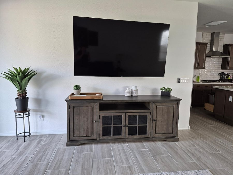 75" wall-mounted TV