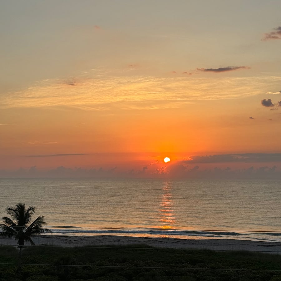 Sunrise from the private balcony.
