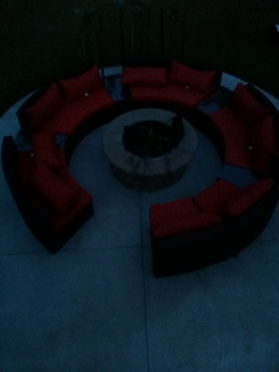 Dark pic but this shows the firepit. You have access to the firepit (after 4 PM due to local fire regulations)