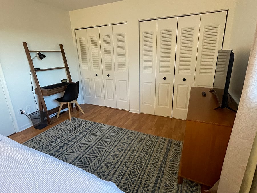 Desk area and ample closet space.