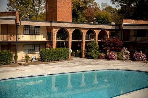 Lovely well-maintained courtyard with large salt-water pool (open seasonally).