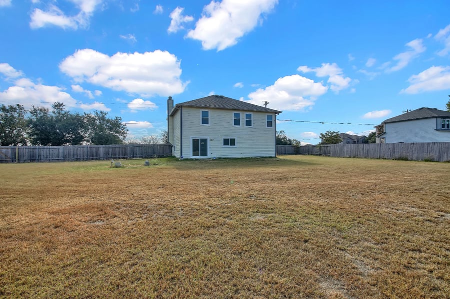 Yard is maintained by owner!!! Just enjoy your own private TEXAS size backyard as you cook on new grill and walk the yard for a few laps of fresh air and exercise. No dogs chasing you...no traffic to dodge!