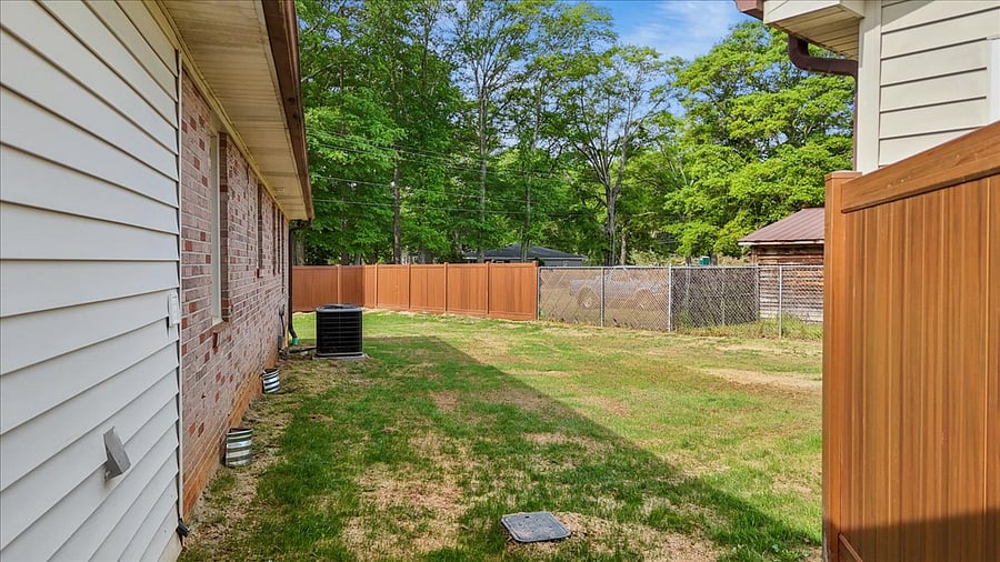 Fully fenced backyard