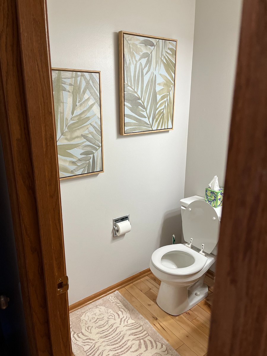 This is the 1/2 bath between the garage and kitchen on the main floor.