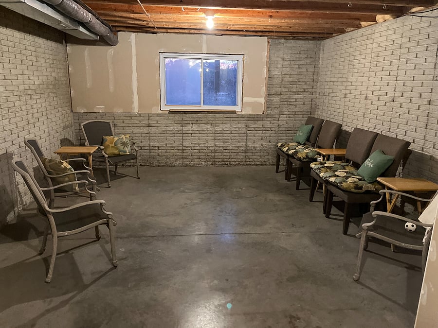 There is a full, dry, unfinished basement that could be used to store some items. we keep the outdoor chairs for this home here but they could be moved if needed.