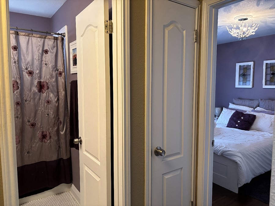 Bathroom, linen closet, guest room