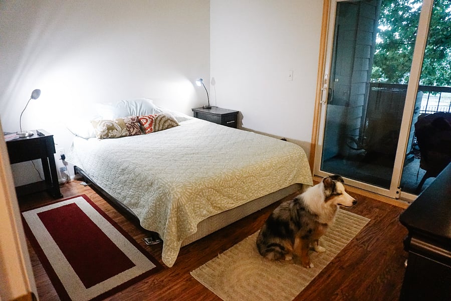Master bedroom with Sleep Number queen mattress