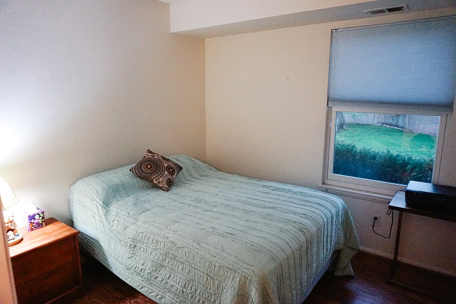 Second bedroom with full size mattress