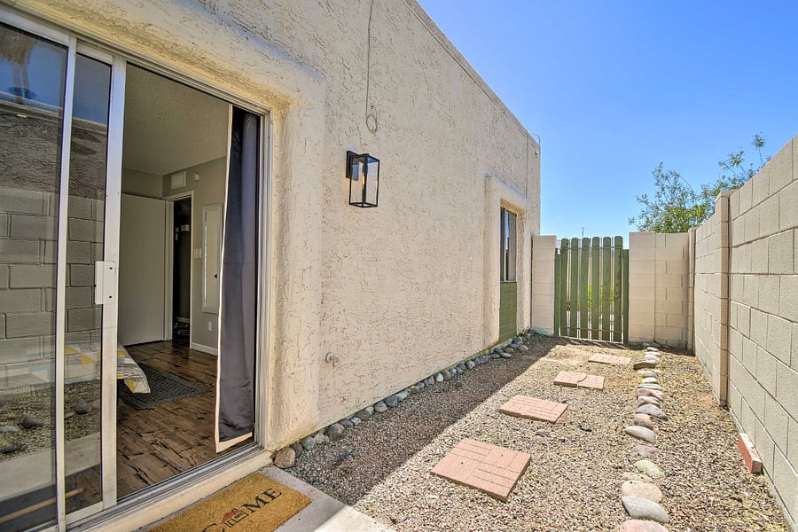 Back patio off master bedroom