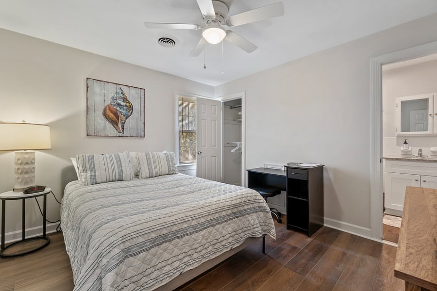 2ND BEDROOM W. CLOSET, TV,  AND WORK SPACE