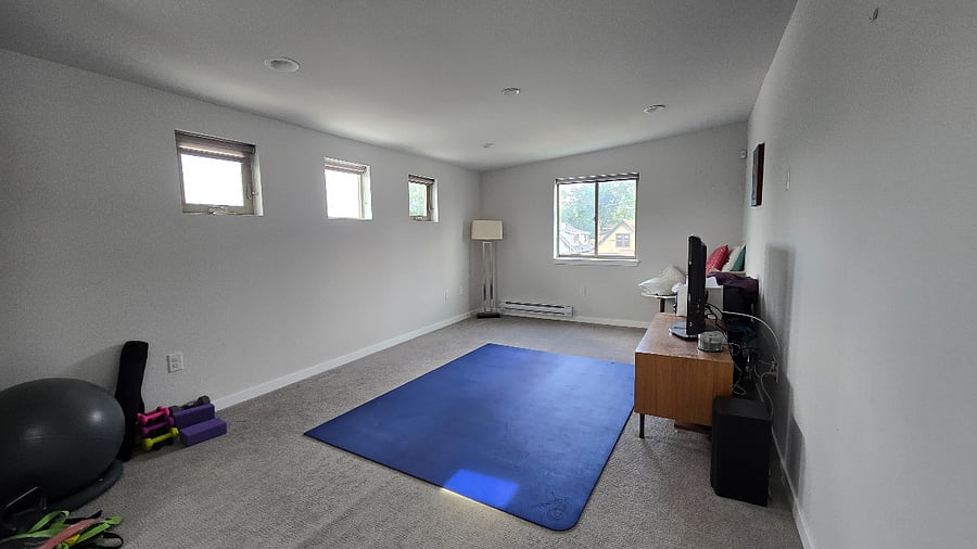 I have added a larger TV and there will be a couch here as well!