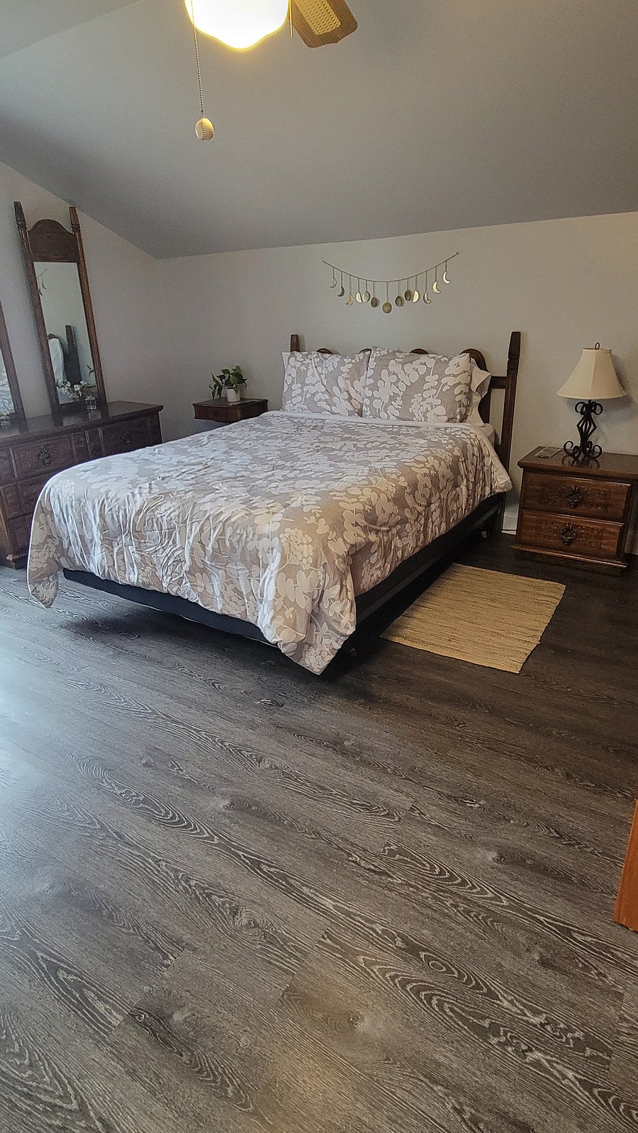 Enjoy a restful night on a cozy queen bed, with extra bedding and linens provided for your comfort.