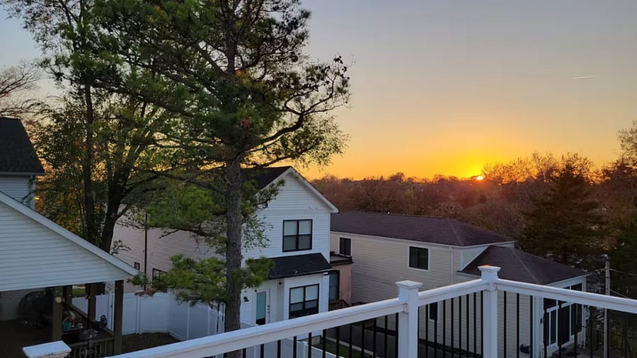 Enjoy a peaceful view from the second-story private deckperfect for sipping your morning coffee or unwinding after a long day.