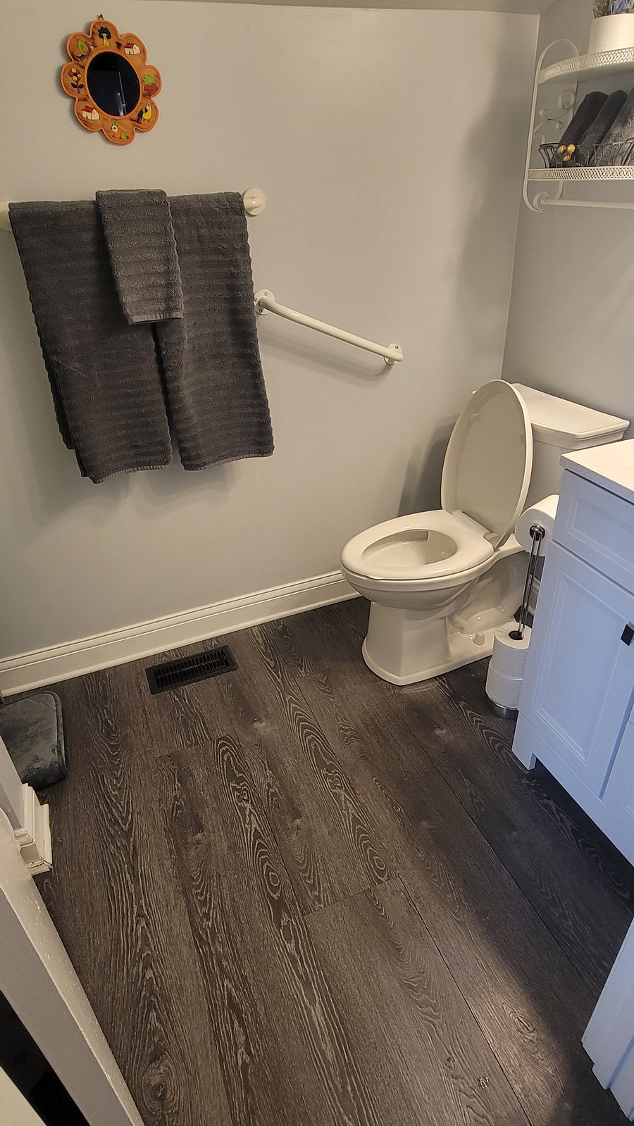 Bathroom includes a shower and comes fully stocked with fresh linens, toilet paper, and hand soap for your convenience.