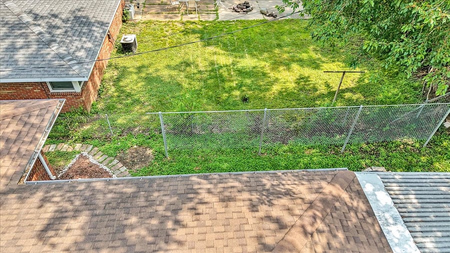 Fenced backyard
