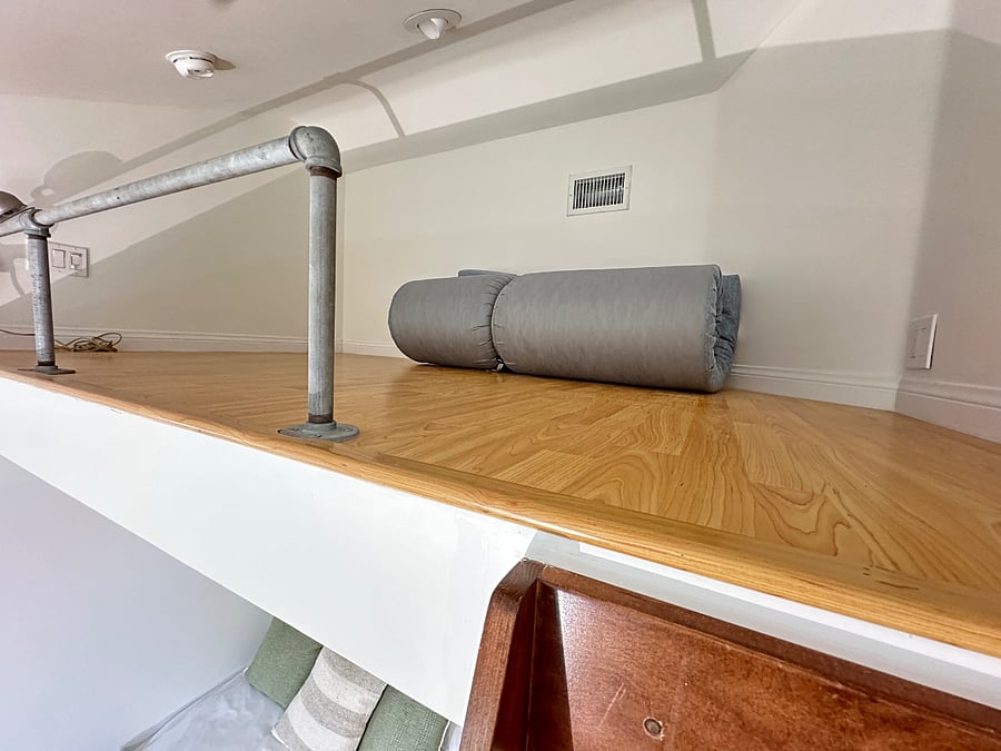 Additional area inside bedroom with a mattress for guest