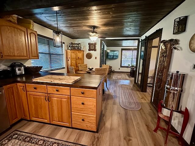 View from kitchen into rest of the house.