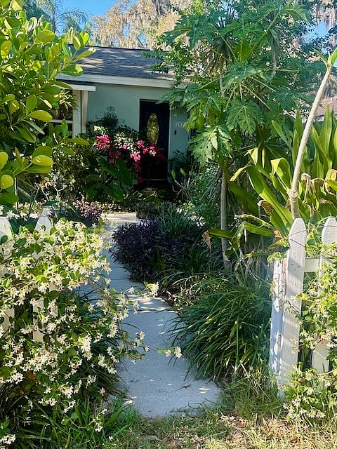 Walkway to front door.