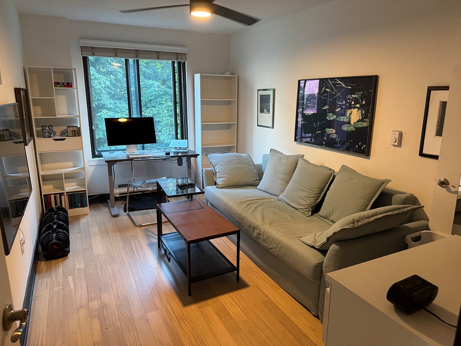Bedroom #2, set up as an office/TV room