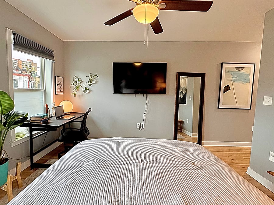Equipped with a smart TV and full-length mirror because comfort and convenience should go hand in hand