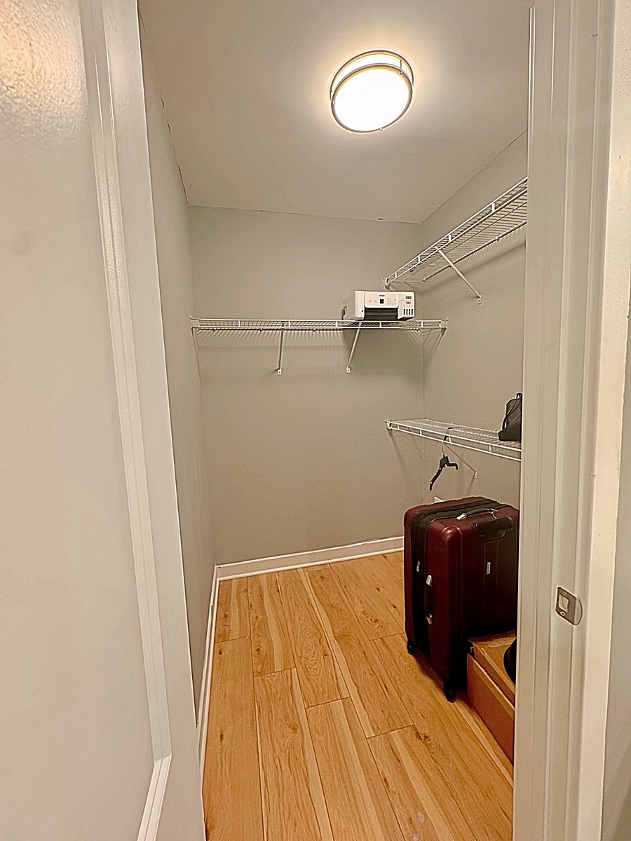 Unpack and stay a while. Enjoy the generous walk-in closet with ample storage for a stress-free stay.