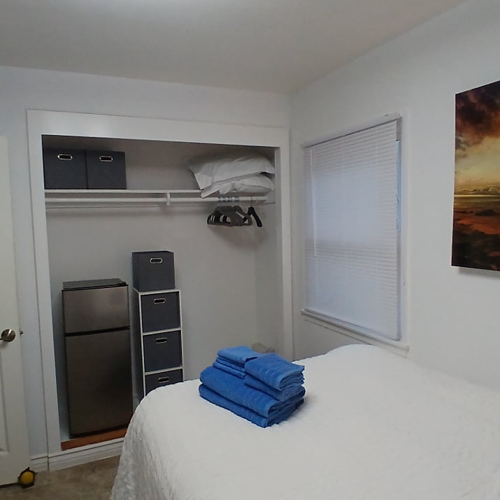 Double bed choice, view showing closet
