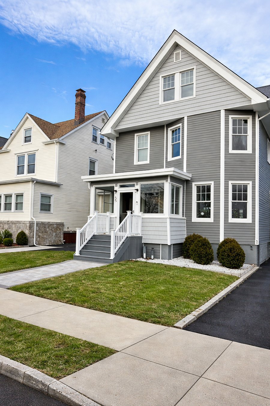 Front of house, renters have a private entrance on the side. 
