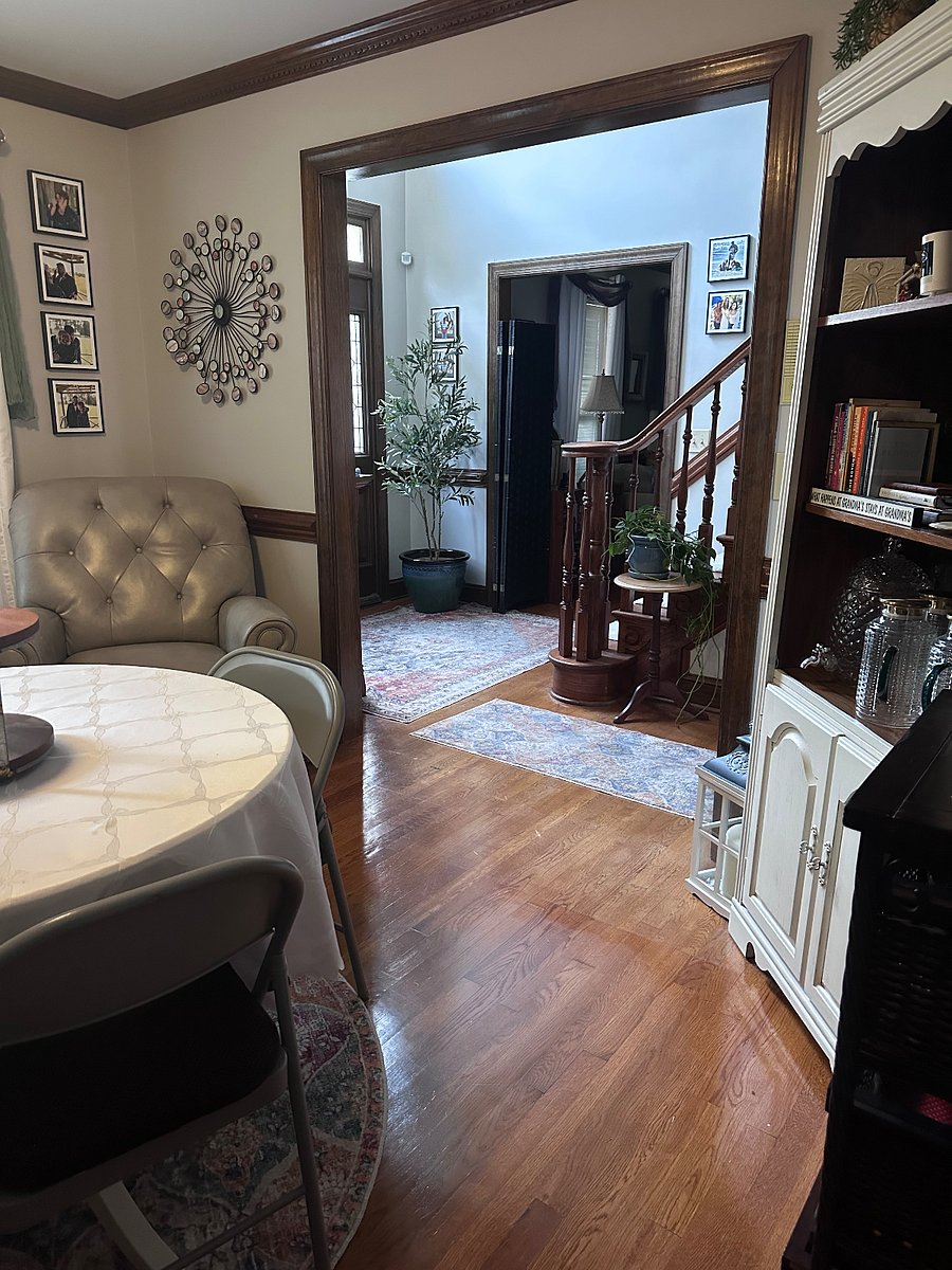 Coffee room looking into foyer