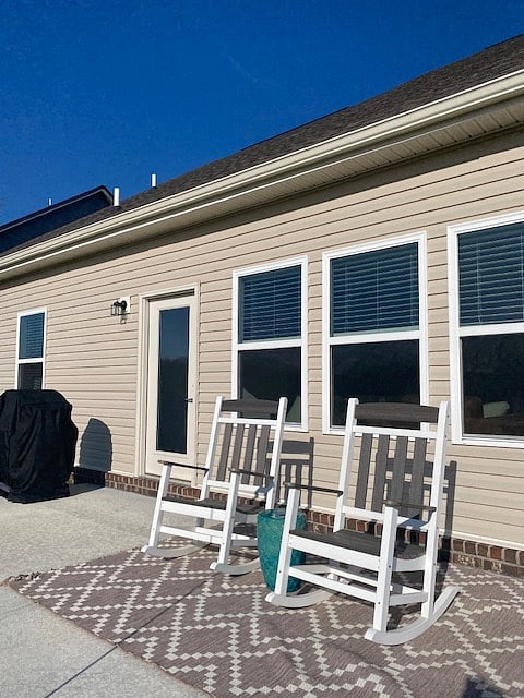 Large cement patio with grill. Great western sunset view. No houses behind.