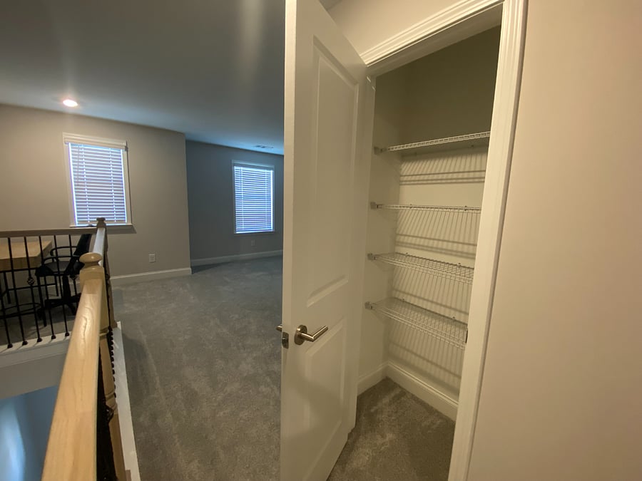 Storage closet in loft space.