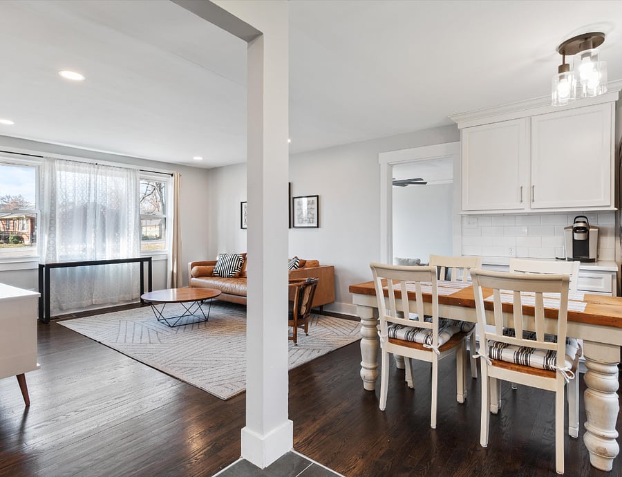 Dining Room & Living Room From Kitchen