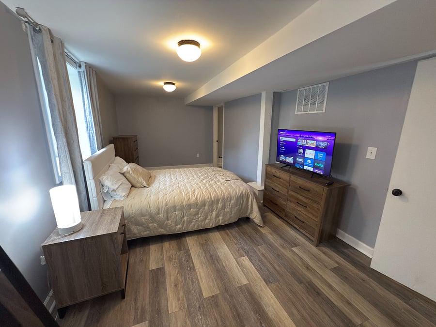 Bedroom, Roku TV, Drawers (11)W + Nightstand