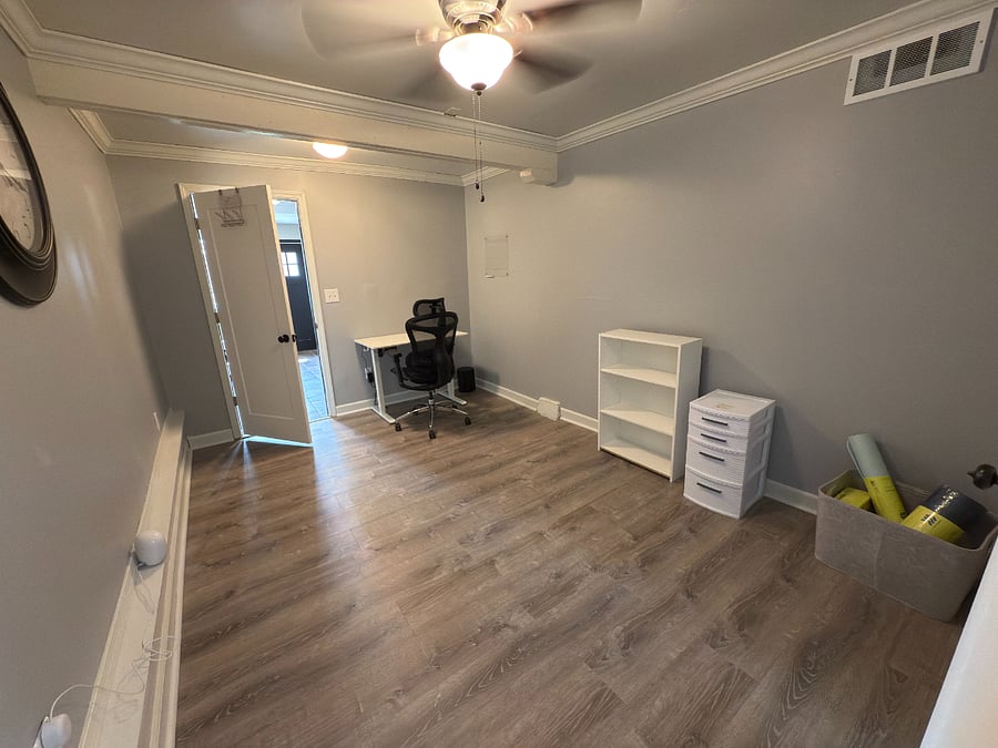 Bonus Space! Sit/Stand Desk, beginner Yoga materials